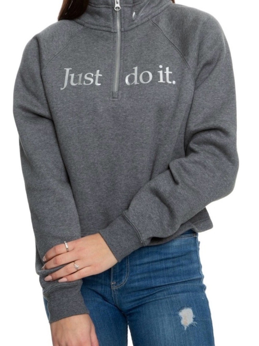 Nike Grey Half-Zip 'Just do it.' Pullover